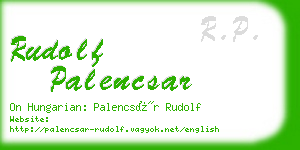 rudolf palencsar business card